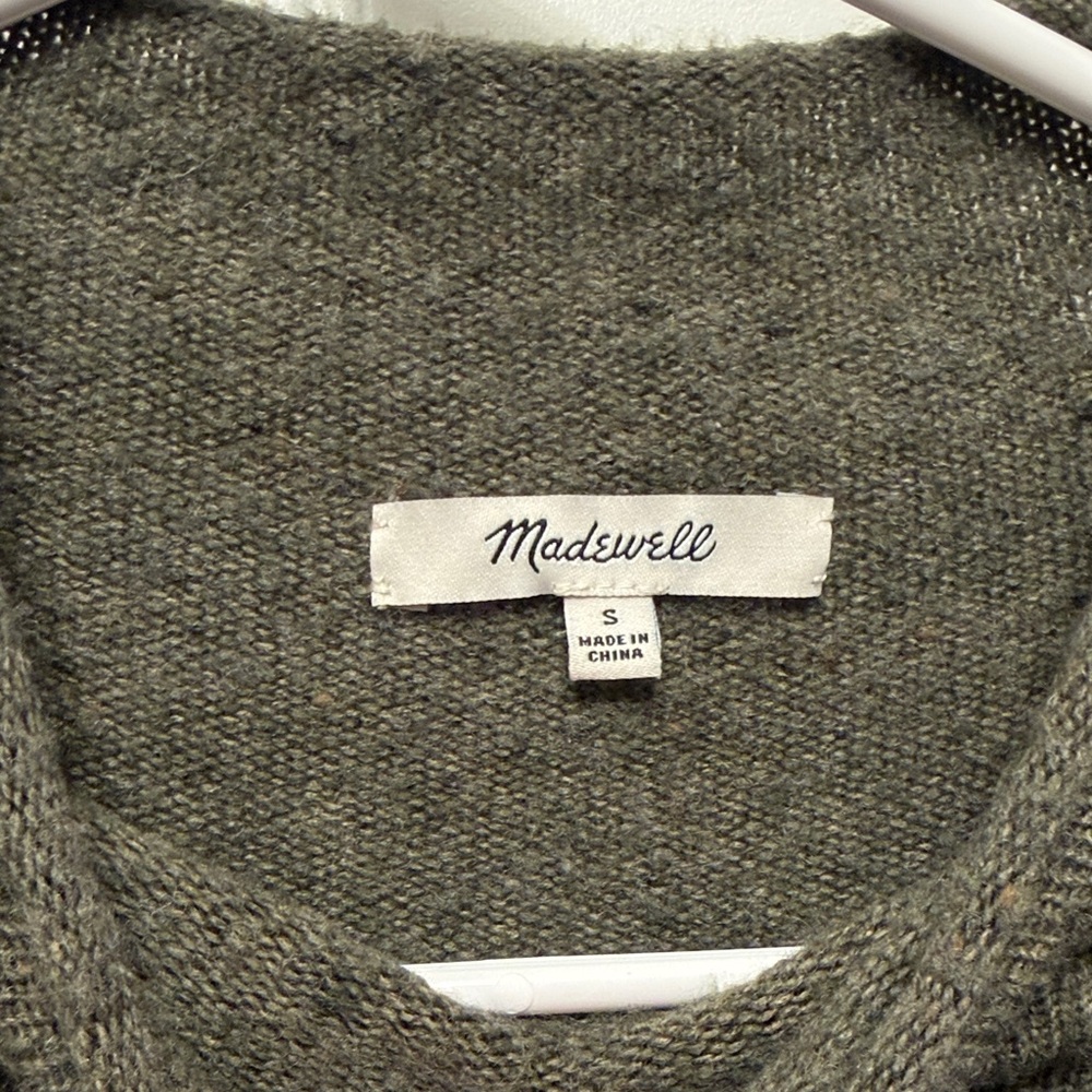 Madewell Olive Mock Neck oversized ribbed long sleeve Sweater size Small - Picture 2 of 8